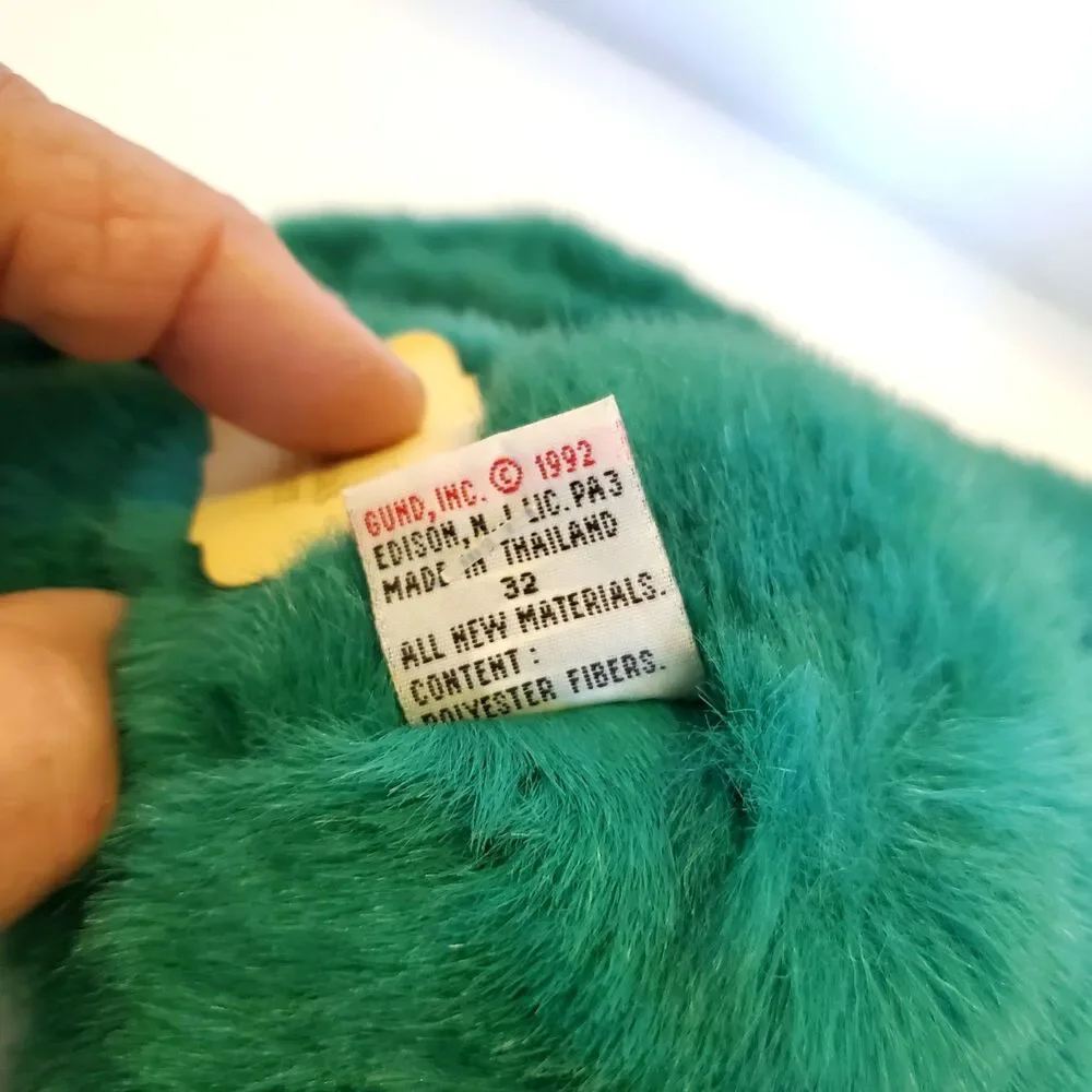 Vtg 1992 Gund Victoria's Secret Teddy Bear Plush Teal Turquoise Vinyl Paws TAGS